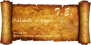 Talabér Emma névjegykártya